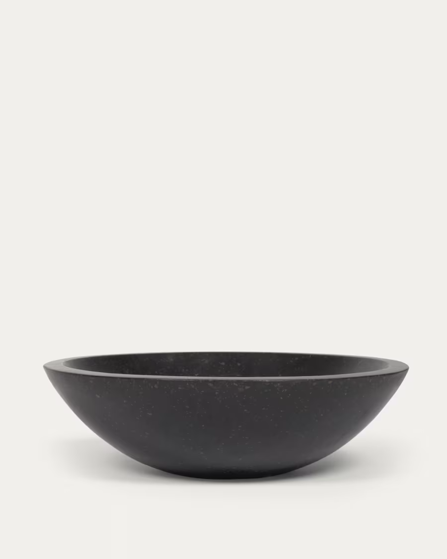 Kave Home Delina countertop washbasin in black terrazzo Ø 40 cm