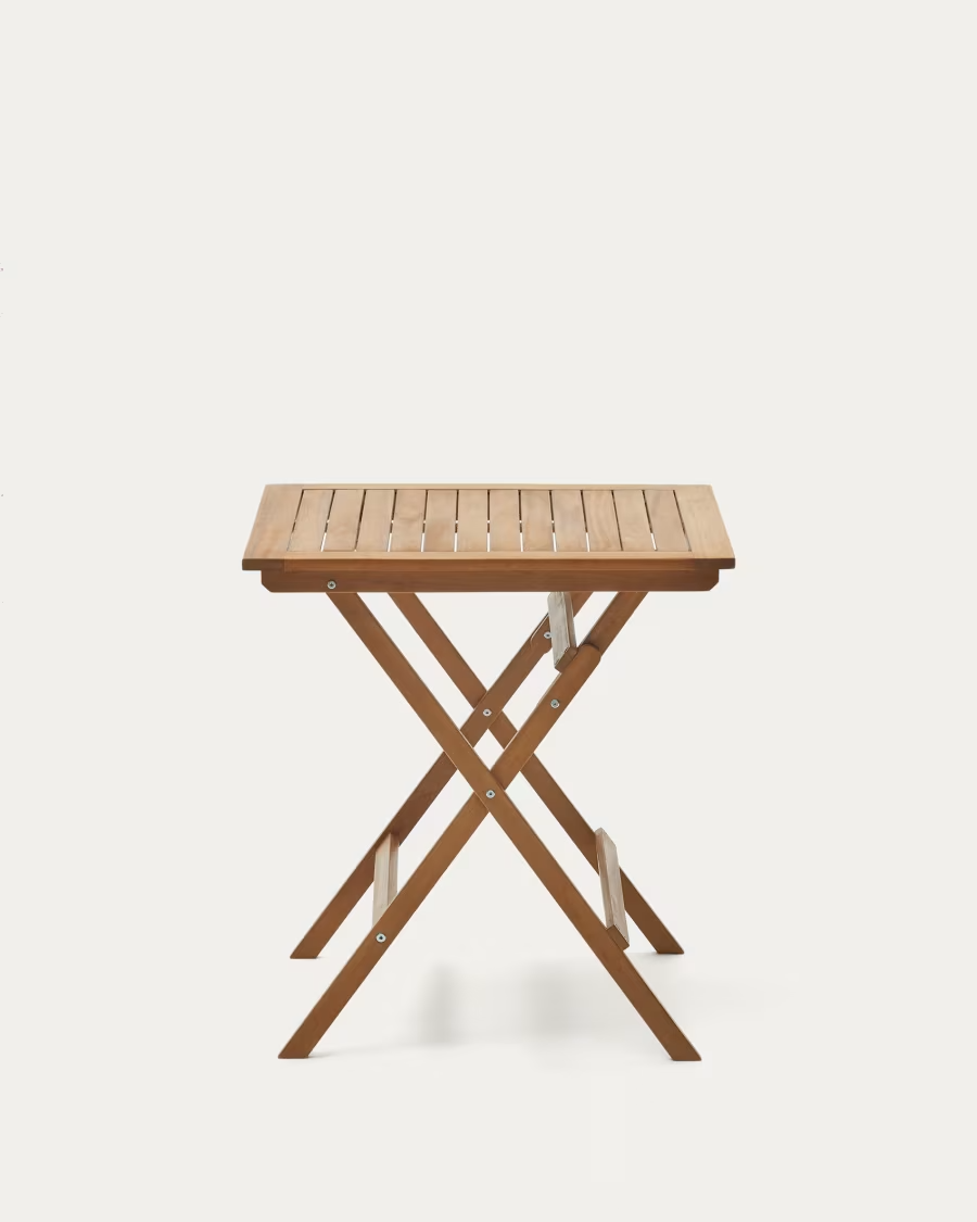 Kave Home Sadirar folding outdoor table made from solid acacia wood, 70 x 70 cm