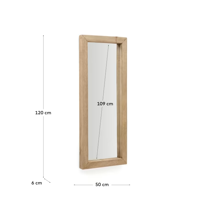 Kave Home Maden wooden mirror with a natural finish 50 x 120 cm