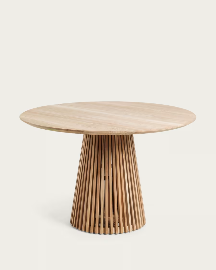 Kave home Jeanette round solid teak wood table, Ø 120 cm