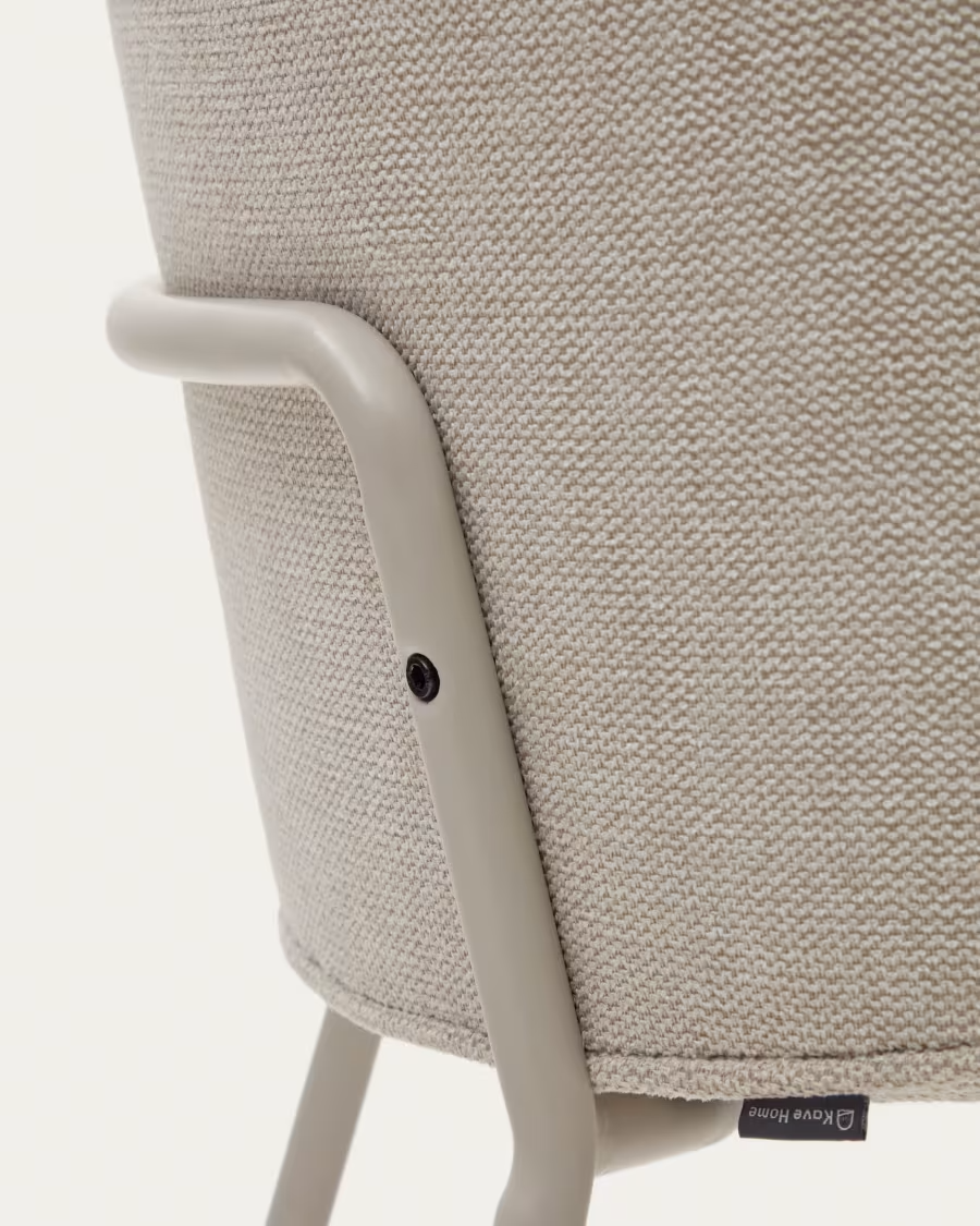 Kave Home Yunia chair in beige with steel legs in a painted beige finish