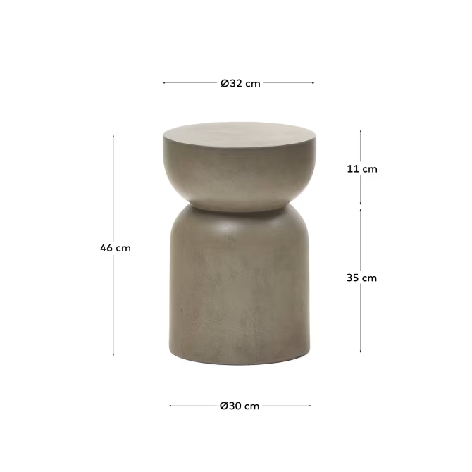 Kave Home Garbet round cement side table, Ø 32 cm