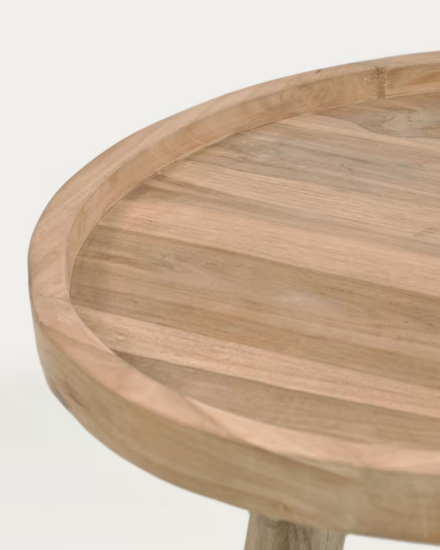 Kave Home Glenda round solid teak wood coffee table, Ø 55 cm