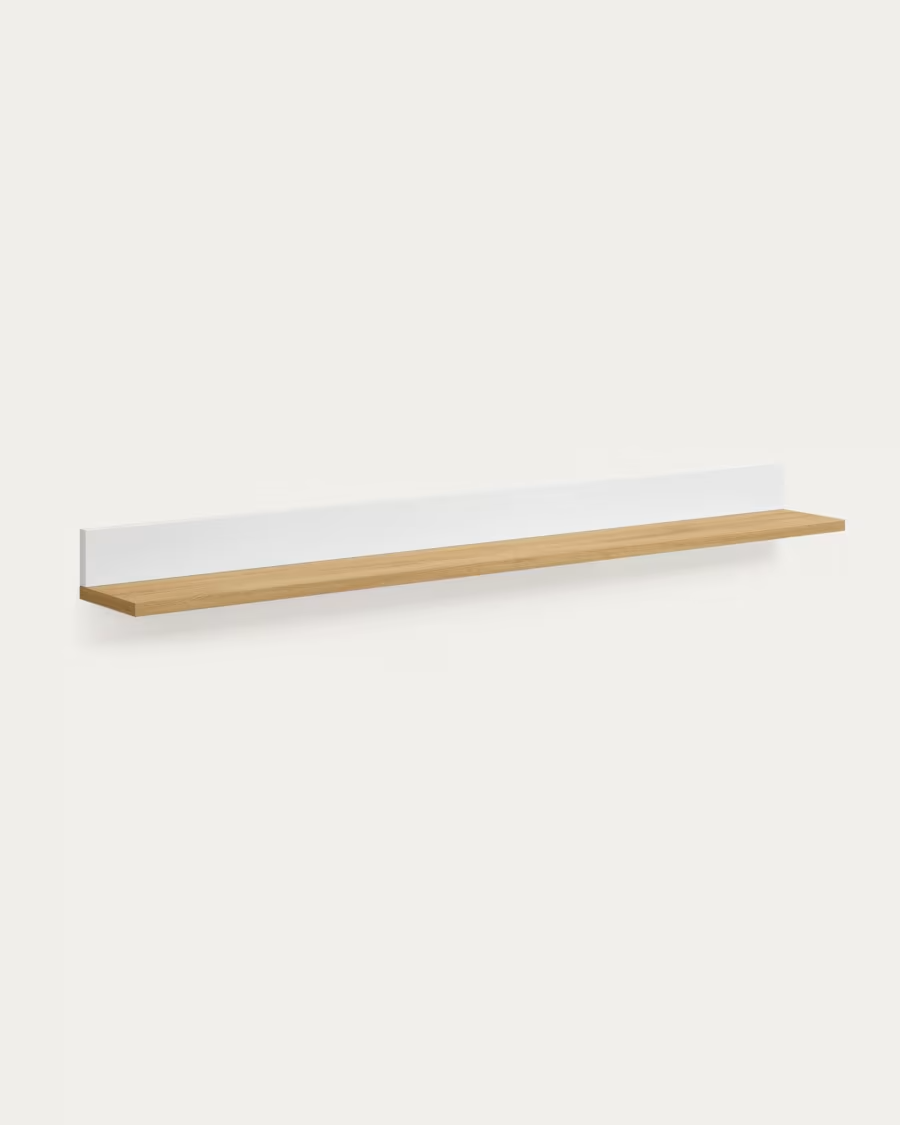 Kave Home Abilen shelf in oak veneer and white lacquer 120 x 15 cm