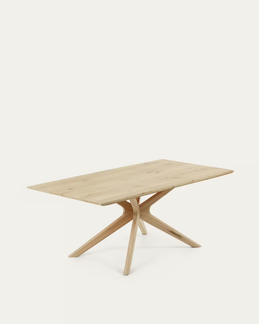 Kave Home Armande oak veneer table with white wash finish 180 x 90 cm