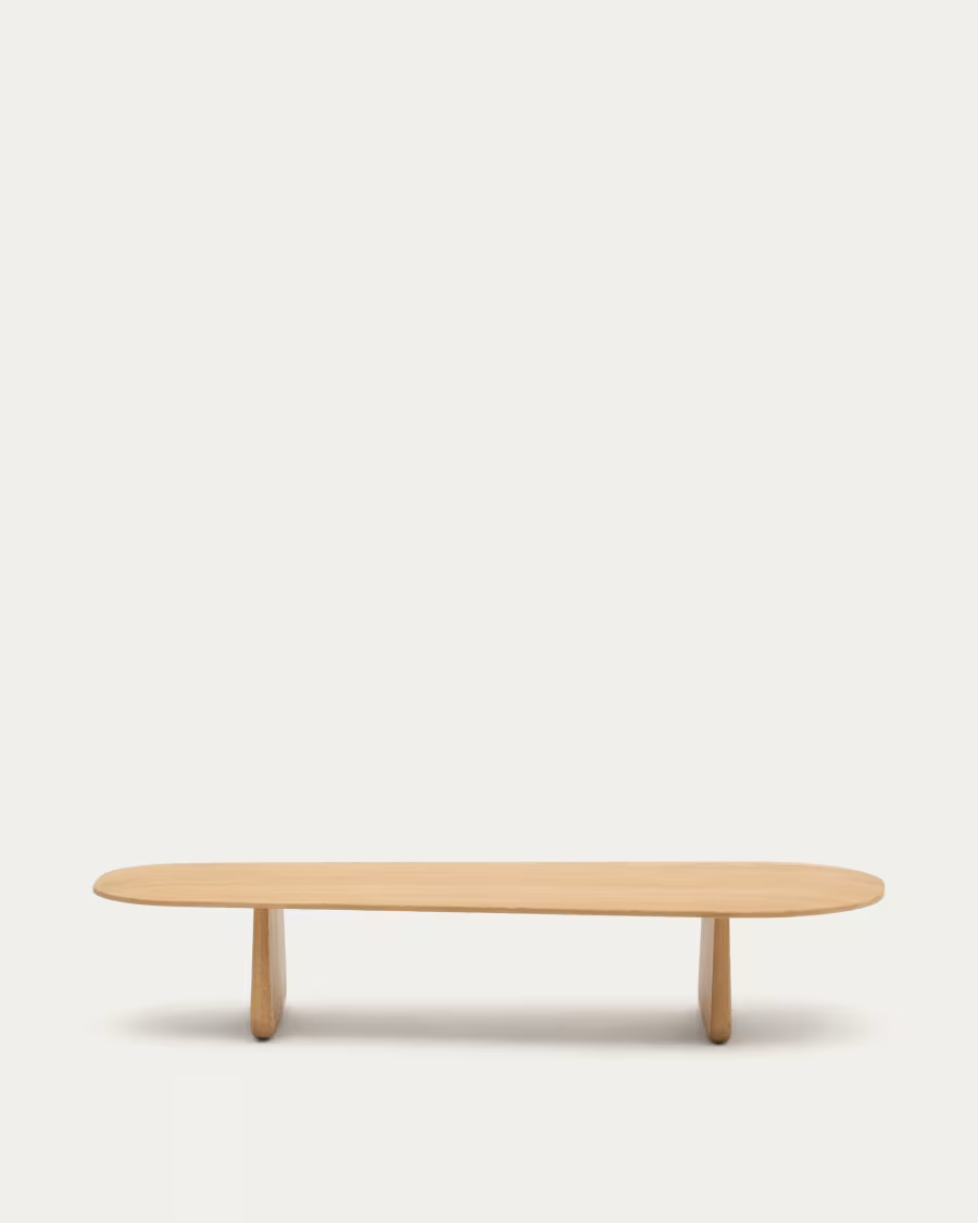 Kave Home Pirita coffee table made from solid oak wood in a natural finish, 146