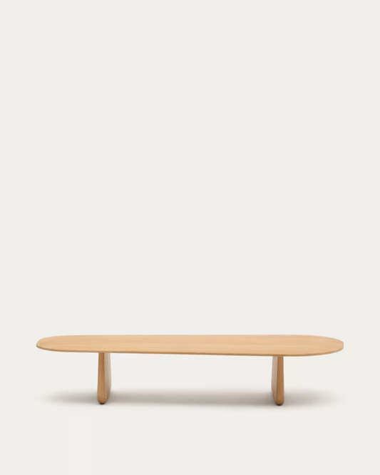 Kave Home Pirita coffee table made from solid oak wood in a natural finish, 146