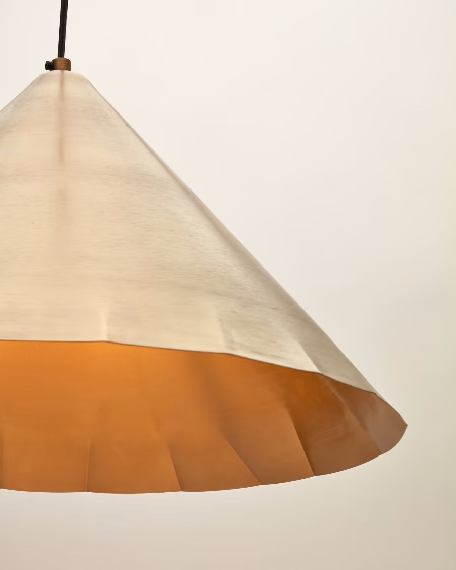 Kave Home Parlava brass ceiling lamp, Ø 46 cm