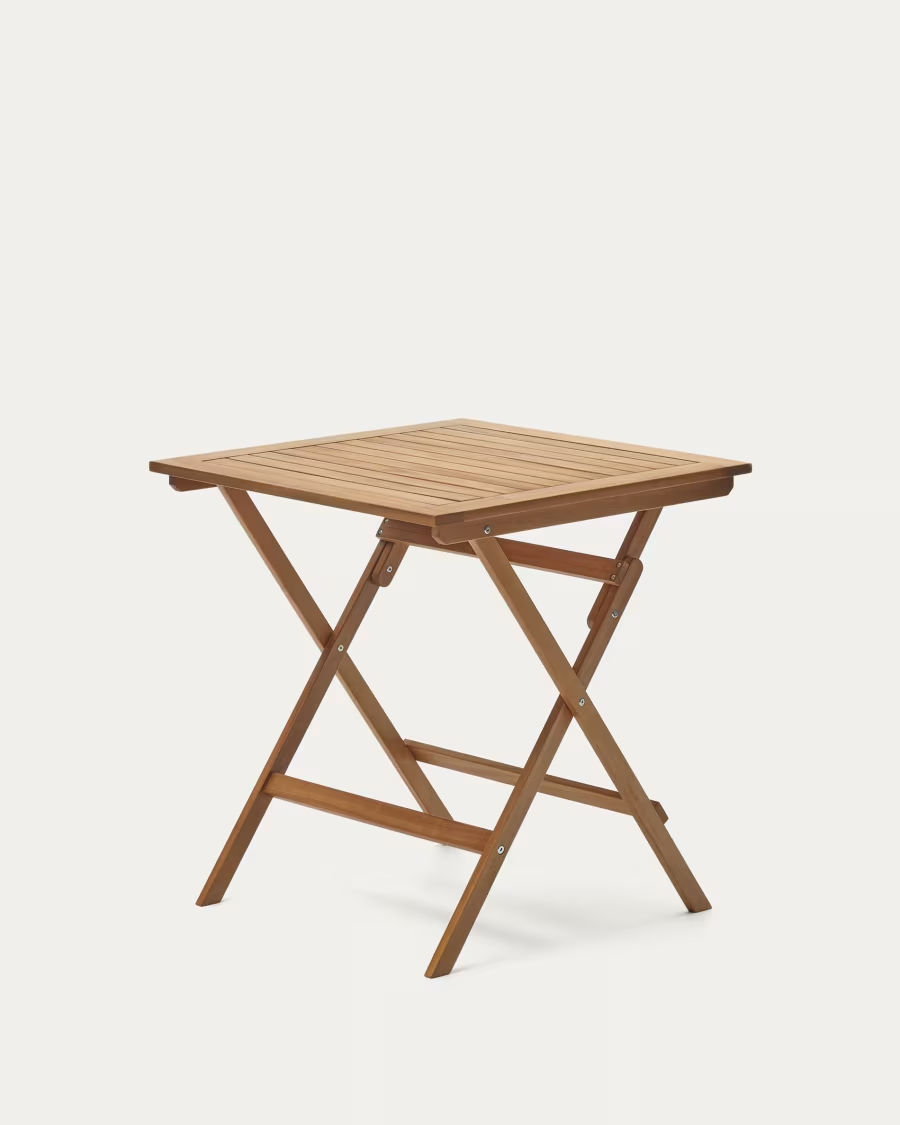 Kave Home Sadirar folding outdoor table made from solid acacia wood, 70 x 70 cm