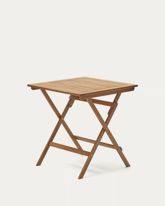 Kave Home Sadirar folding outdoor table made from solid acacia wood, 70 x 70 cm