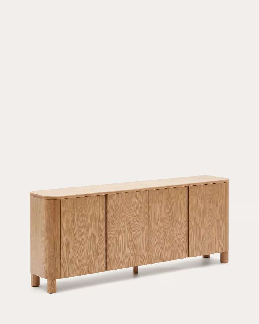 Kave Home Salaya sideboard in ash plywood FSC Mix Credit, 200 cm x 79 cm