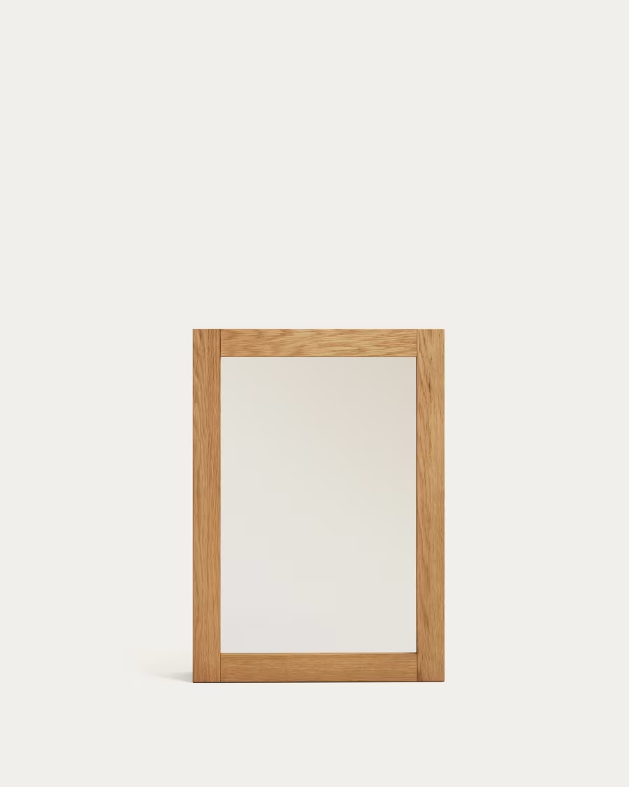 Kave Home Plubia medicine cabinet with mirror in solid teak, 50 x 70 cm