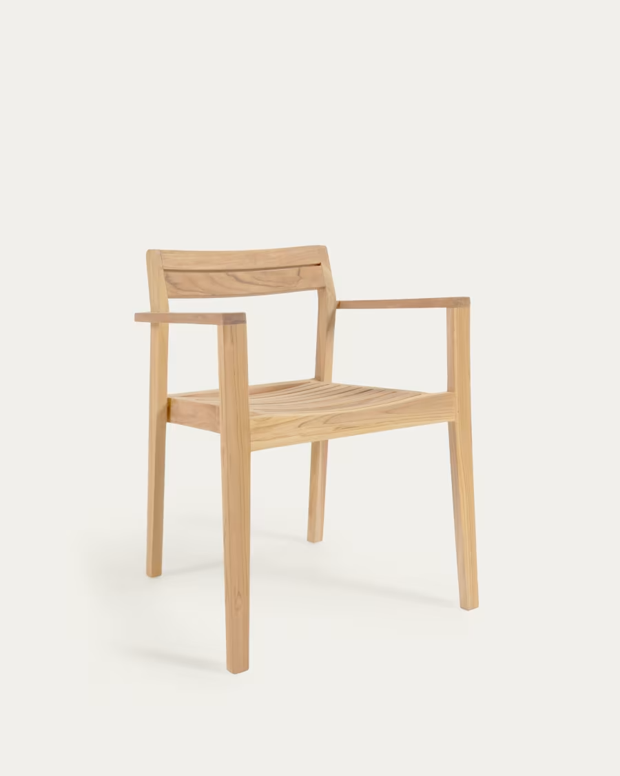 Kave home Victoire stackable solid teak outdoor chair "pair of 2"