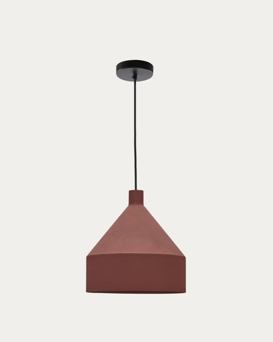 Kave Home Peralta ceiling lamp in metal with a terractotta painted finish, Ø 30