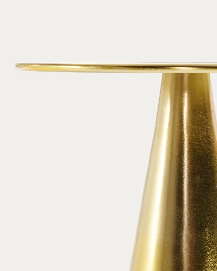 Kave Home Rhet metal side table with gold finish, Ø 39 cm