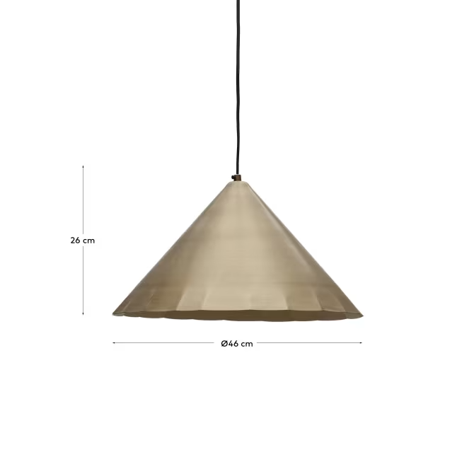 Kave Home Parlava brass ceiling lamp, Ø 46 cm