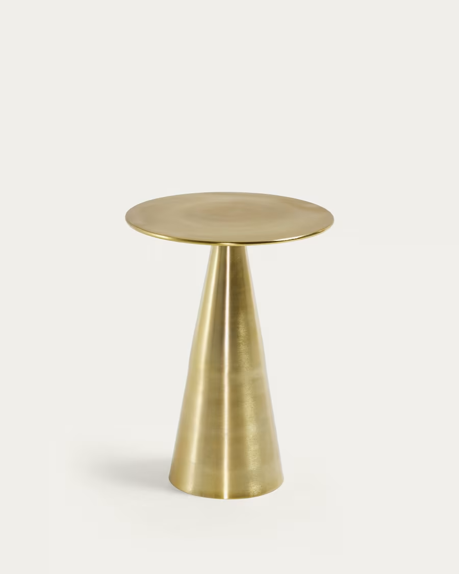 Kave Home Rhet metal side table with gold finish, Ø 39 cm