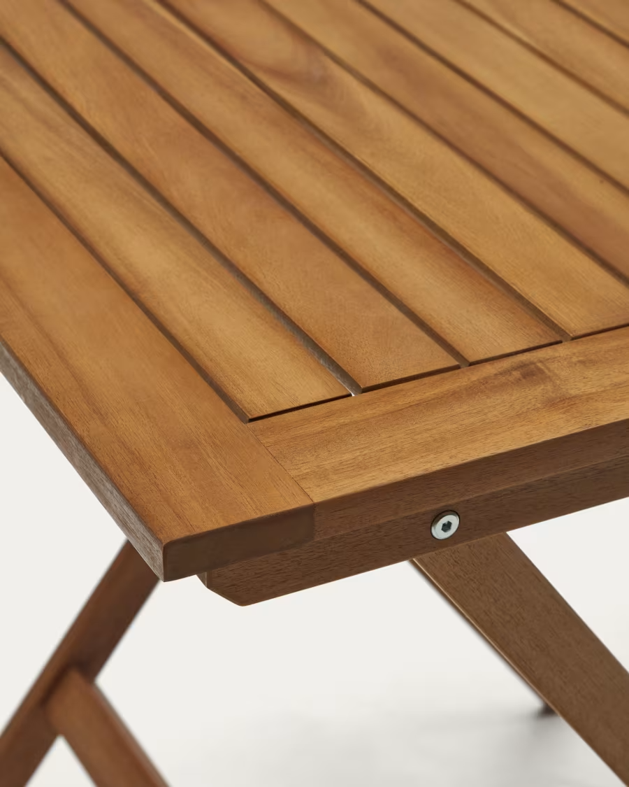 Kave Home Sadirar folding outdoor table made from solid acacia wood, 70 x 70 cm