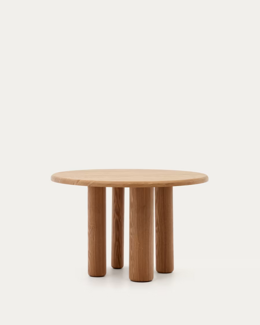 Kave Home Mailen round table in ash wood veneer with natural finish, Ø 120 cm