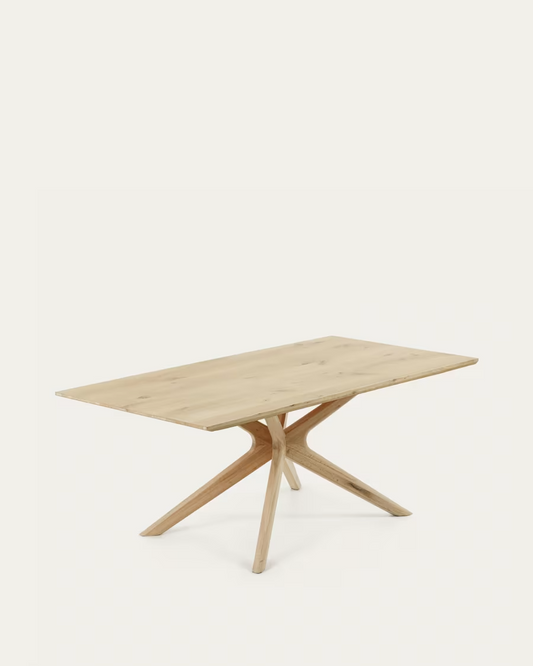 Kave Home Armande oak veneer table with white wash finish 200 x 100 cm