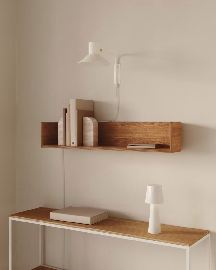 Kave Home Octavia shelf made of ash plywood FSC Mix Credit 90 x 20 cm