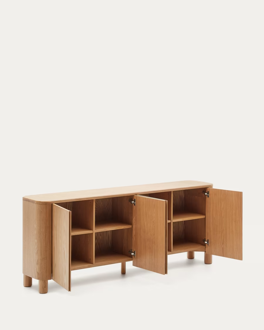 Kave Home Salaya sideboard in ash plywood FSC Mix Credit, 200 cm x 79 cm