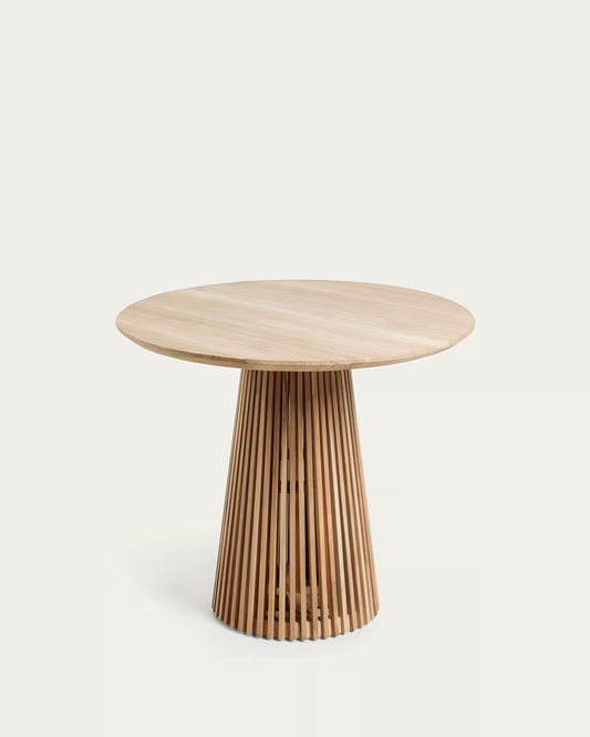 Kave home Jeanette round solid teak wood table, Ø 90 cm