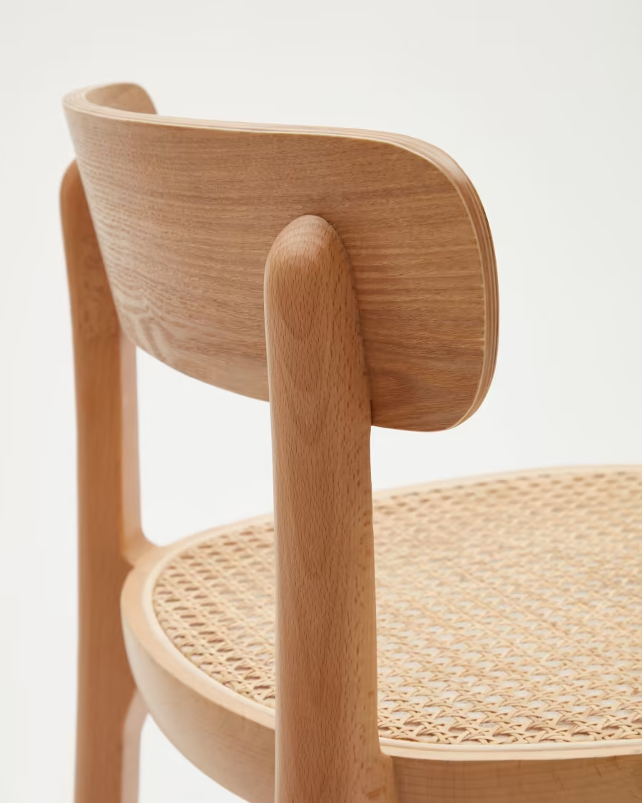 Kave Home 2 x Romane stool beechwood stool with a natural finish 75 cm