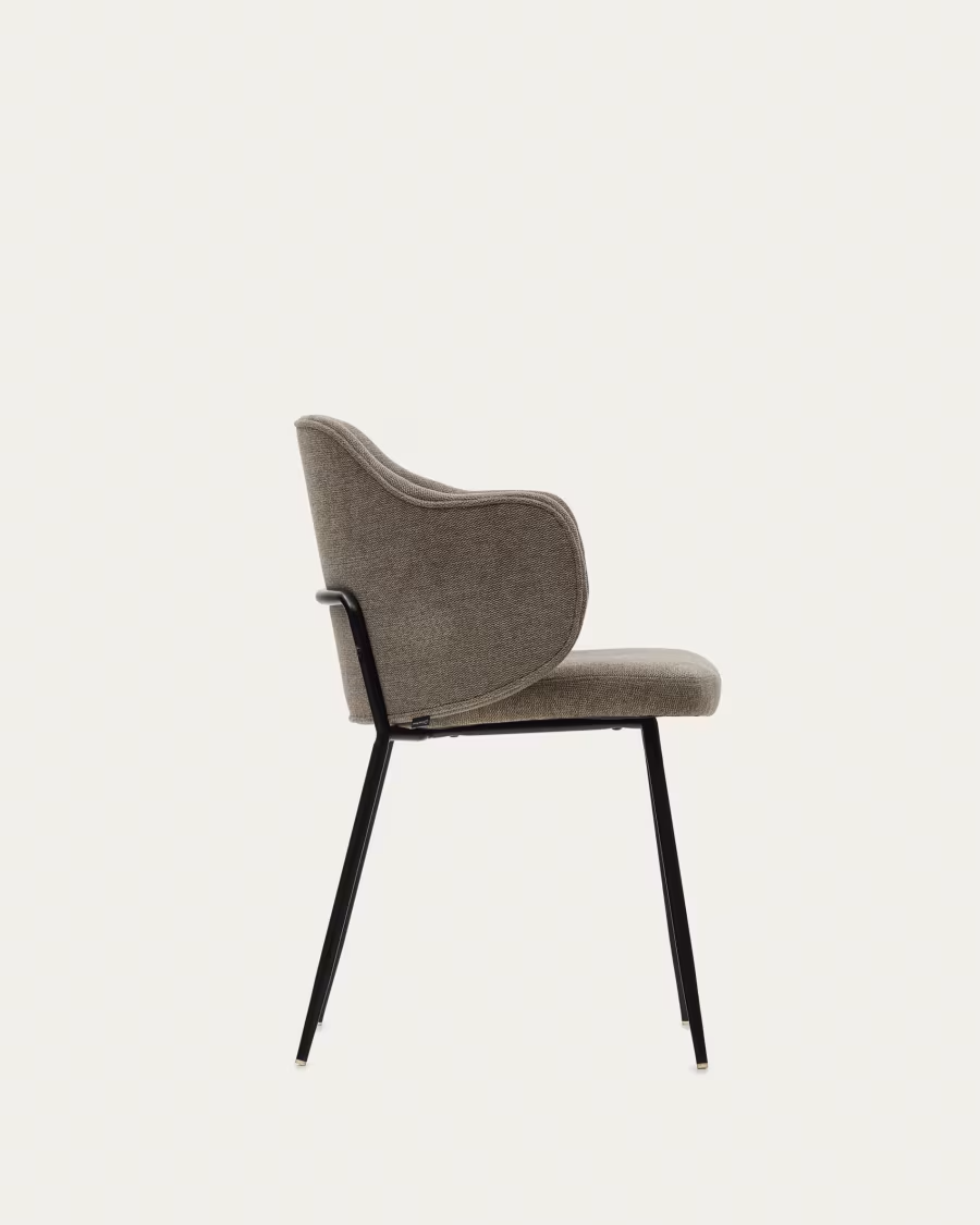 Kave home Yunia chair in brown with steel legs FR "pair of 2"