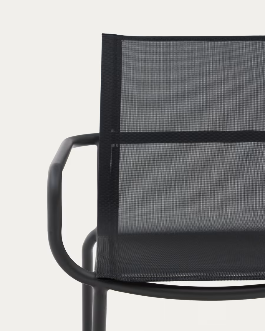 Kave Home 6 x Galdana stackable outdoor chair made of aluminum in dark grey