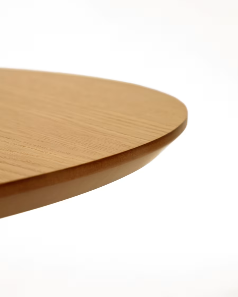 Kave home Oqui extendable oval table with solid wood legs, Ø 120 (200) x 90 cm