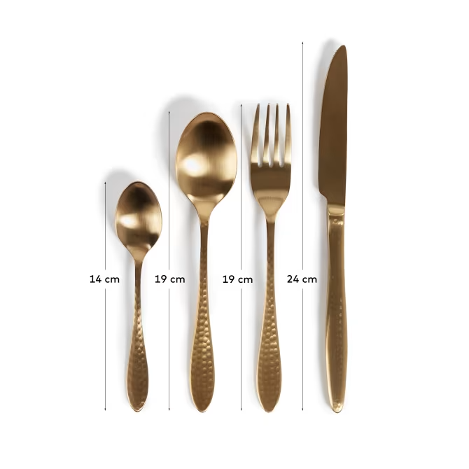 Kave Home Yarine set of 16 gold cutlery