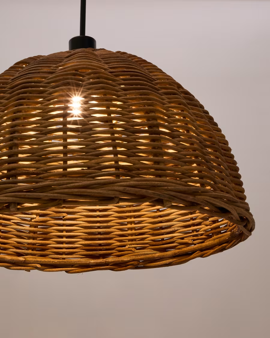 Kave Home Jornets rattan ceiling lamp shade in a natural finish Ø 50 cm