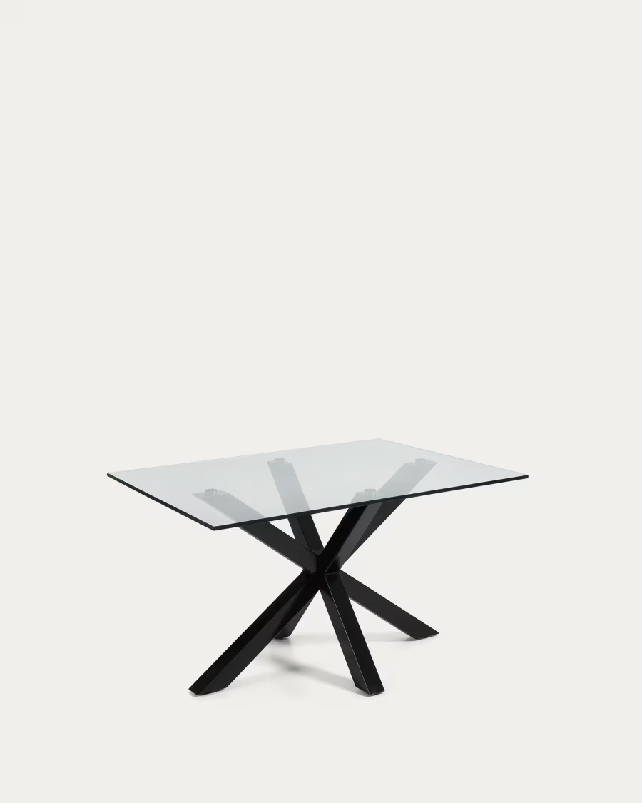 Kave home Argo coffee table glass black legs 130 x 70 cm