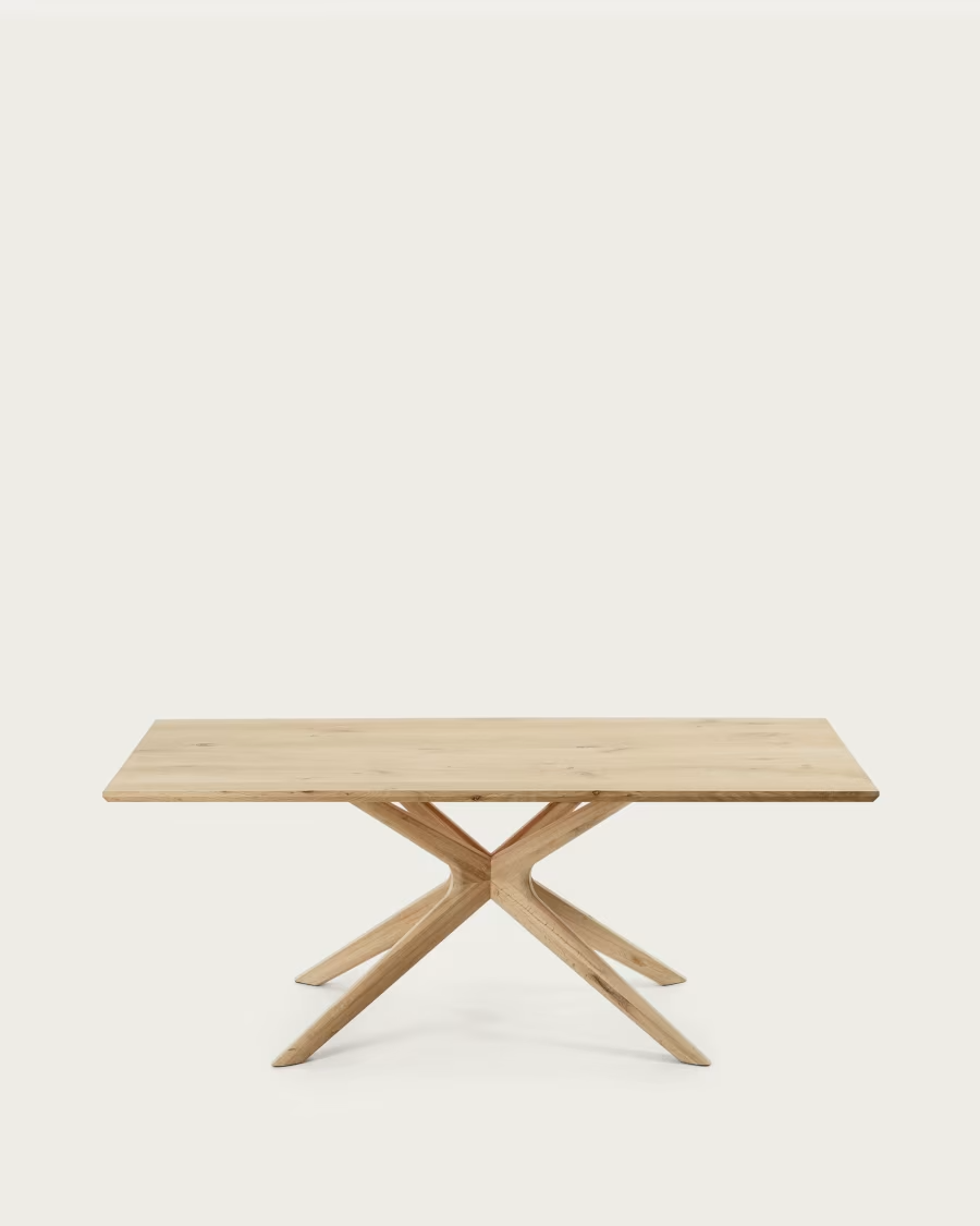 Kave Home Armande oak veneer table with white wash finish 180 x 90 cm