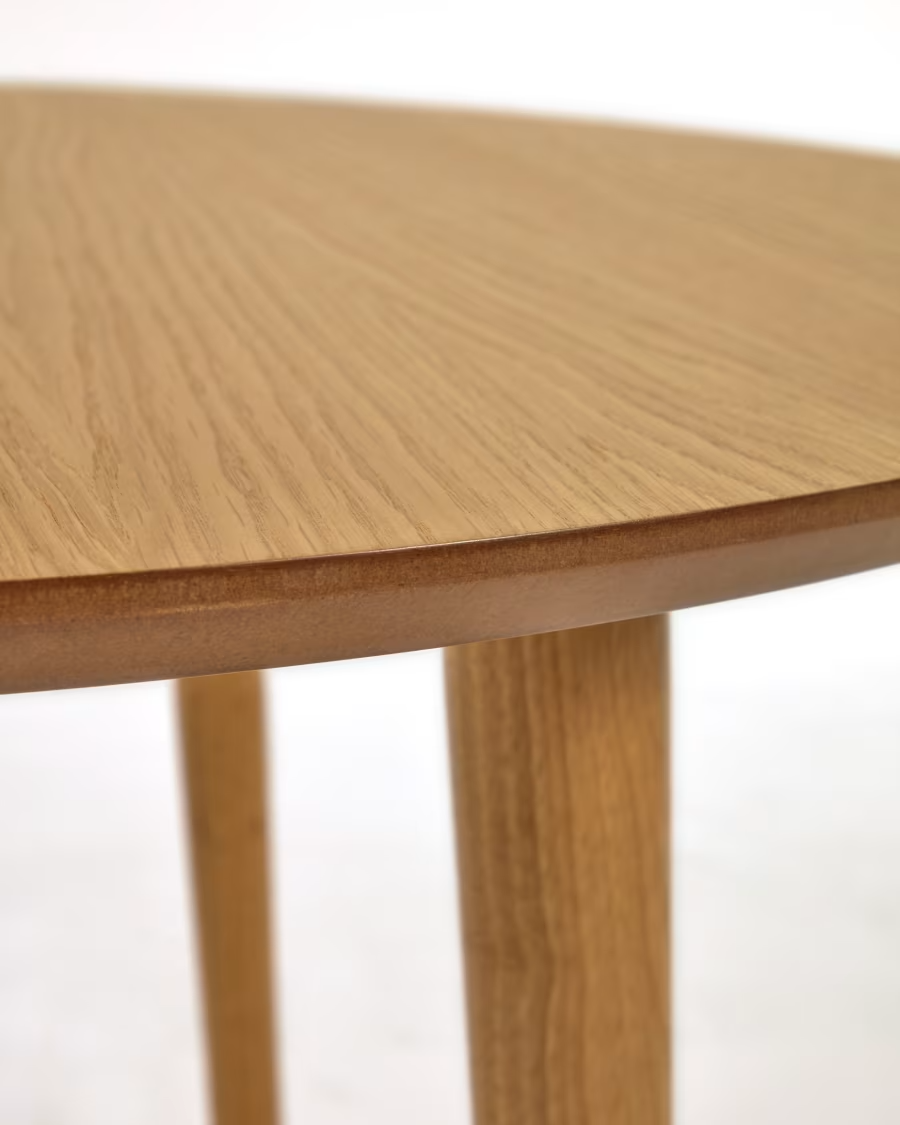 Kave home Oqui extendable oval table with solid wood legs, Ø 120 (200) x 90 cm