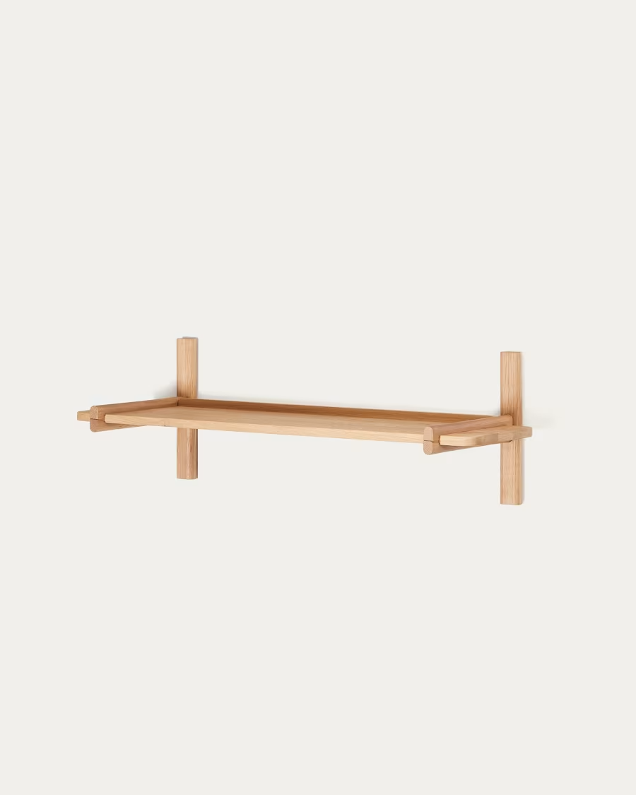 Kave Home Sitra modular shelf, 1 solid oak wood shelf in a natural finish, 90 cm