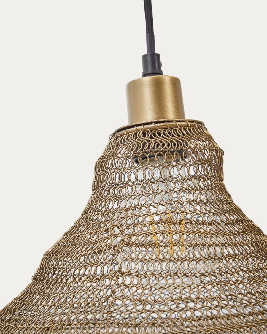 Kave Home Sarraco gold metal ceiling lamp Ø 58 cm