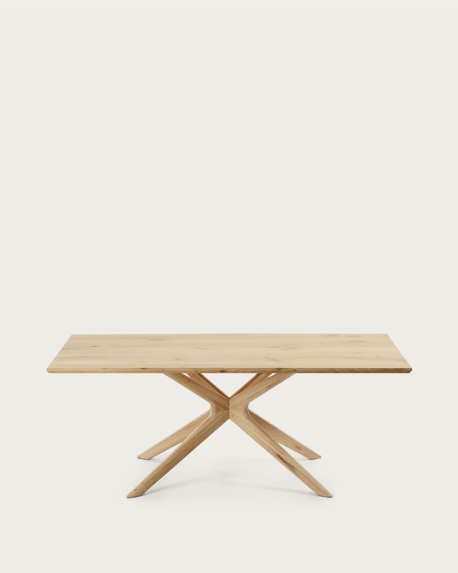 Kave Home Armande oak veneer table with white wash finish 200 x 100 cm