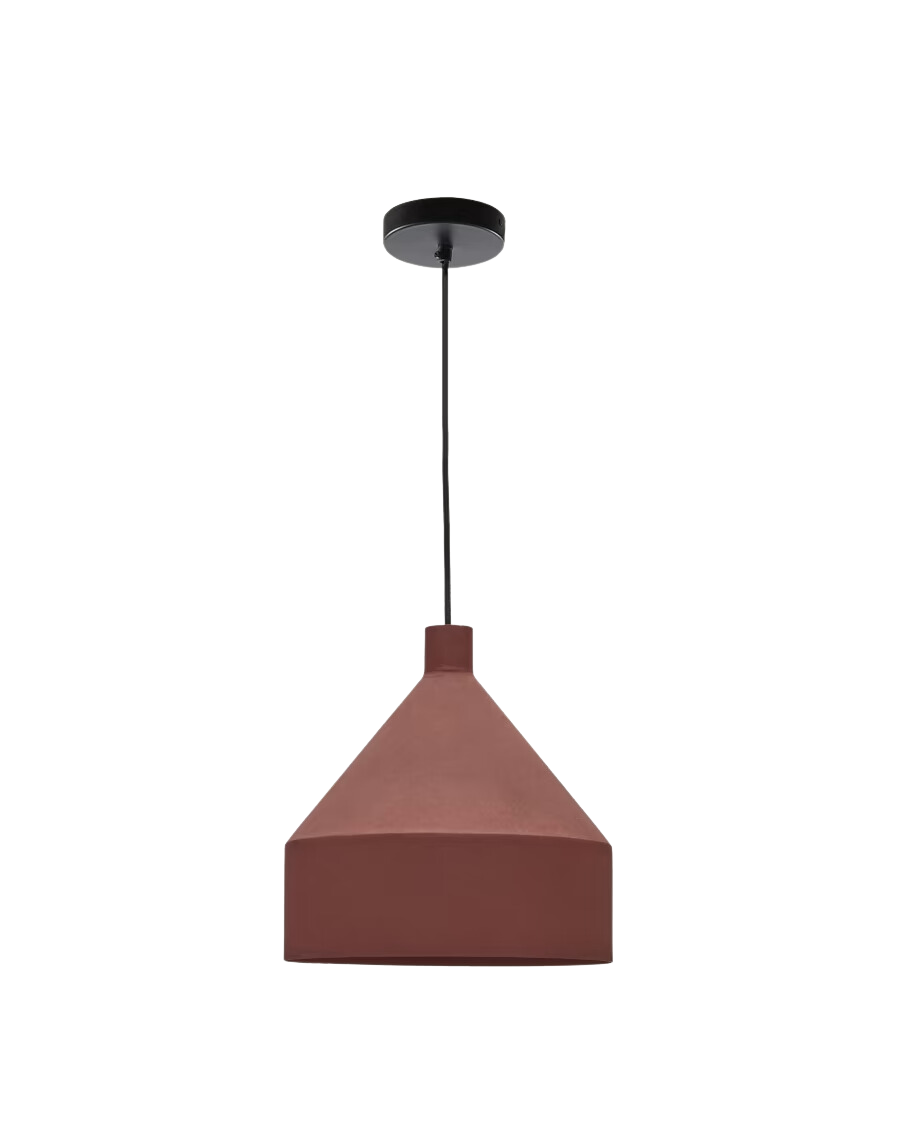 Kave Home Peralta ceiling lamp in metal with a terractotta painted finish, Ø 30