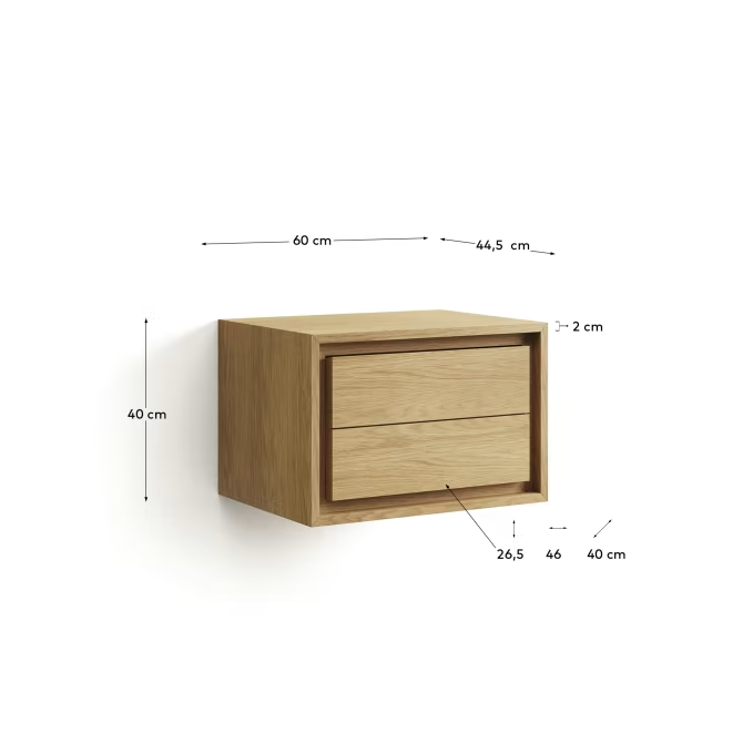 Kave Home Kenta bathroom furniture in solid teak wood with a natural finish, 60