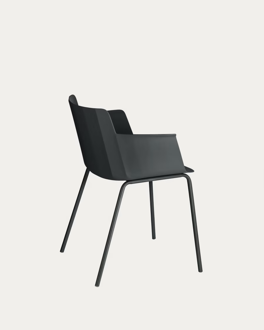 Kave Home  Hannia Black Chair with Arms Light Damage