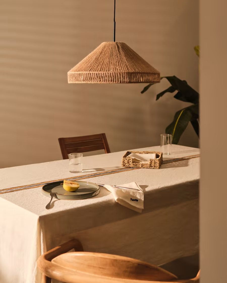 Kave home Pontos ceiling lamp shade in jute with a natural finish, Ø 45 cm