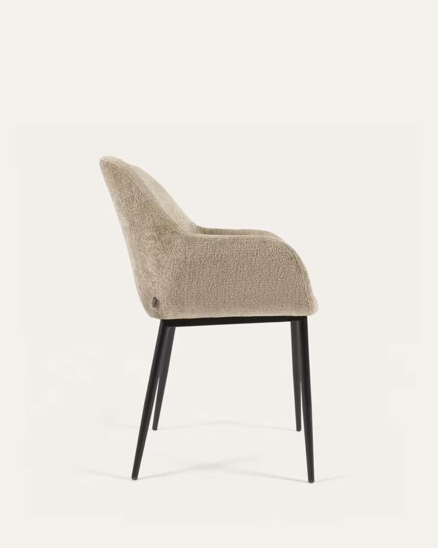 Kave Home Konna beige chair with steel legs FR