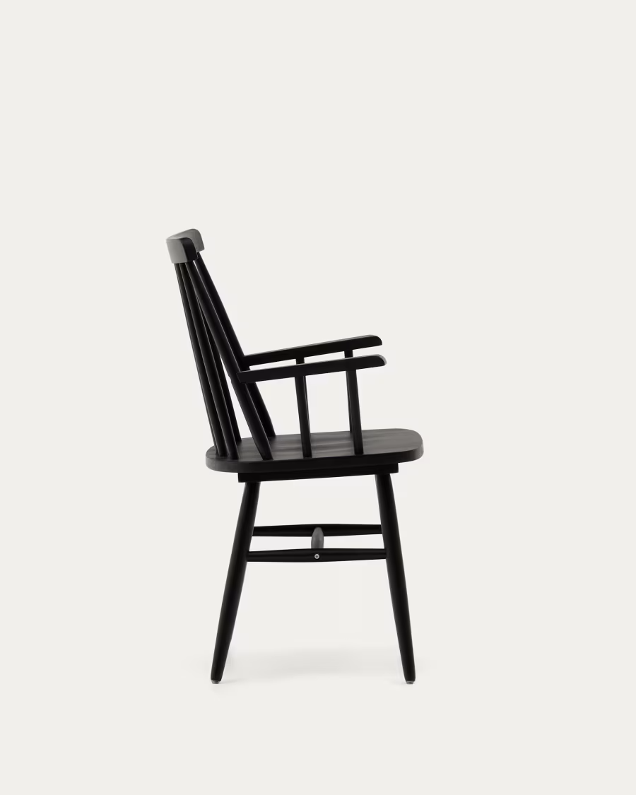 Kave Home Black Tressia chair with armrests