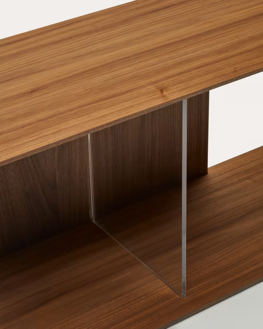 Kave Home Litto large shelf module in walnut veneer, 101 x 38 cm