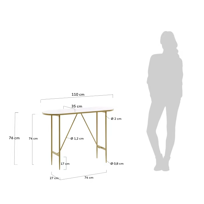 Kave home Elisenda console 110 x 76 cm