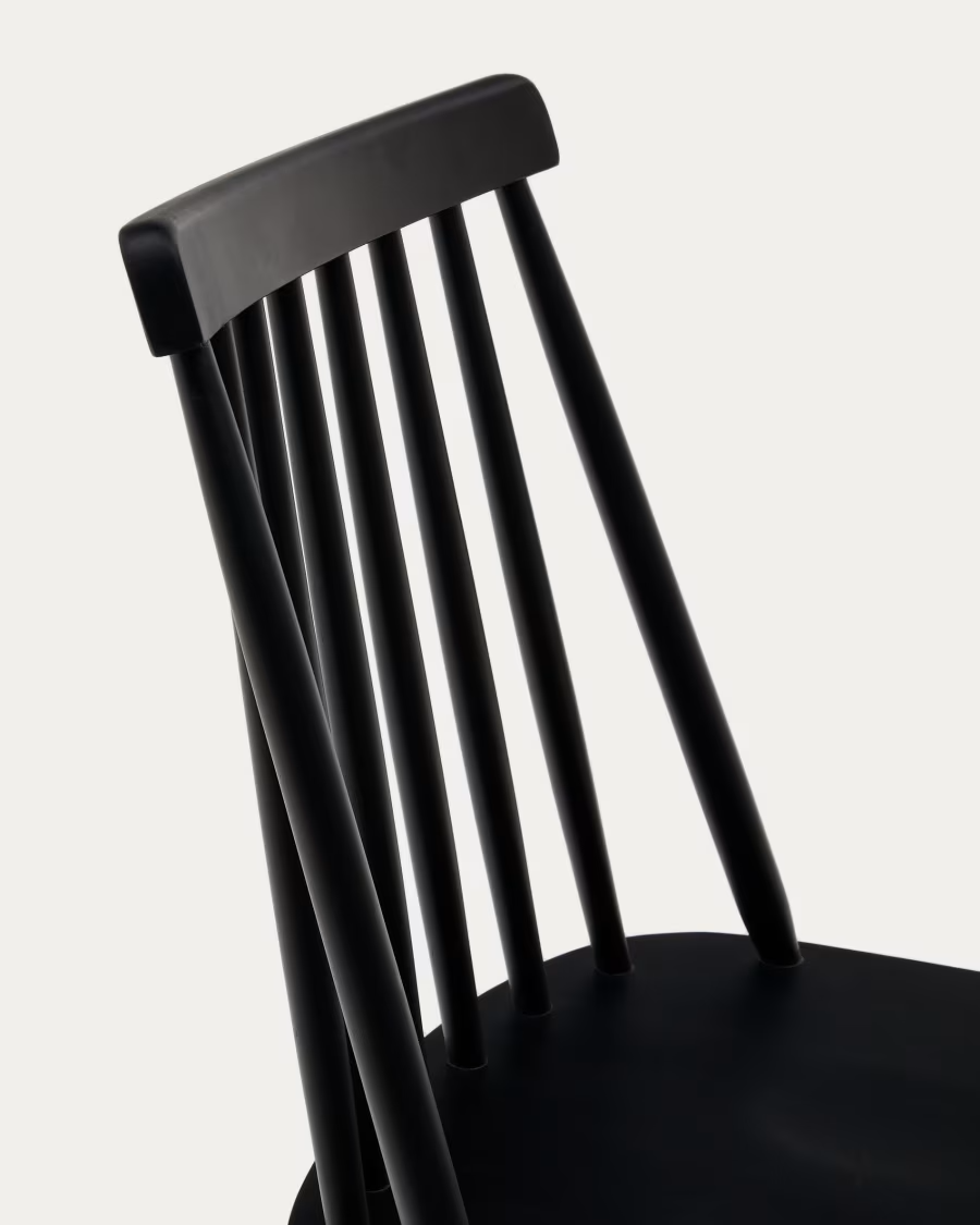 Kave Home 2 x Tressia MDF and solid rubber wood chair with black lacquer