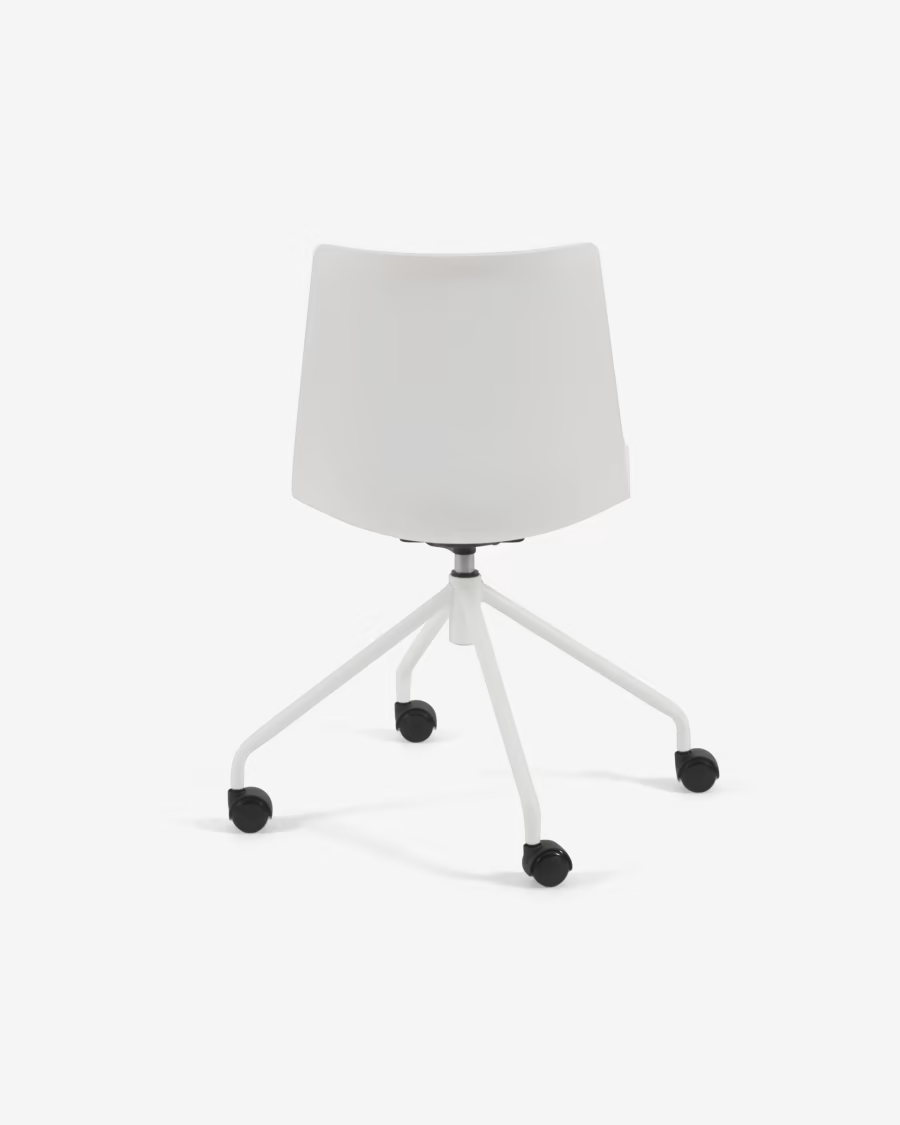 Kave Home Ralfi white desk chair with light grey seat