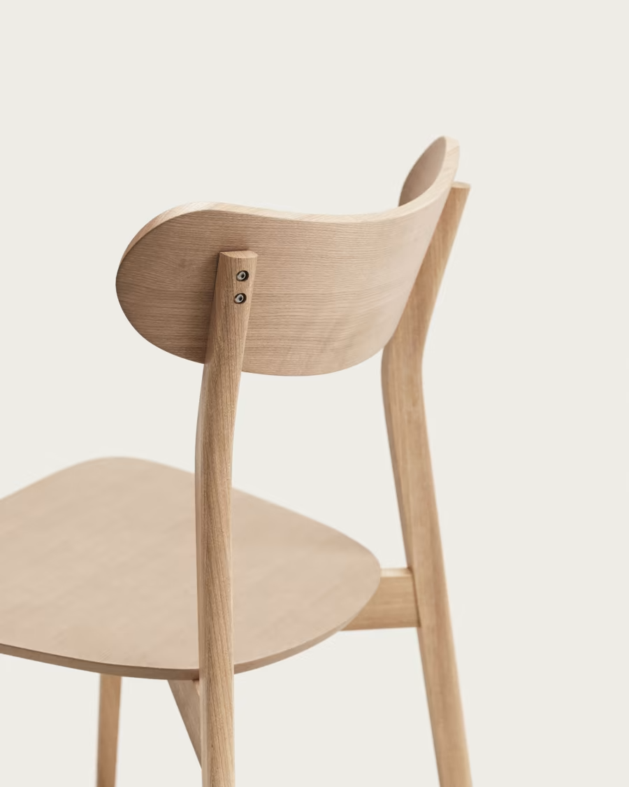 Kave Home Safina chair in oak veneer and solid rubber wood x 2